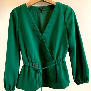 J. Crew Drapey Crepe Faux Wrap Top